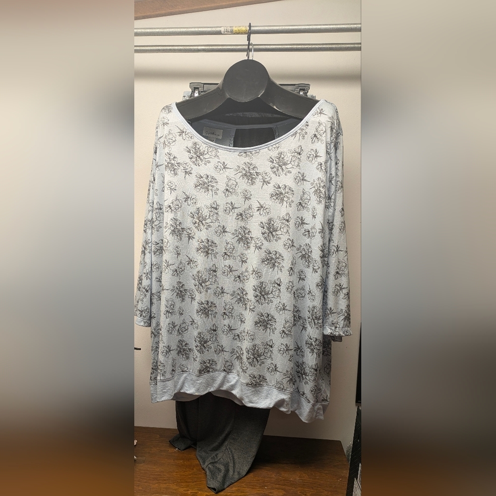 3X plus size women's 2 PC 3/4 sleeve, long pant PJs pajamas